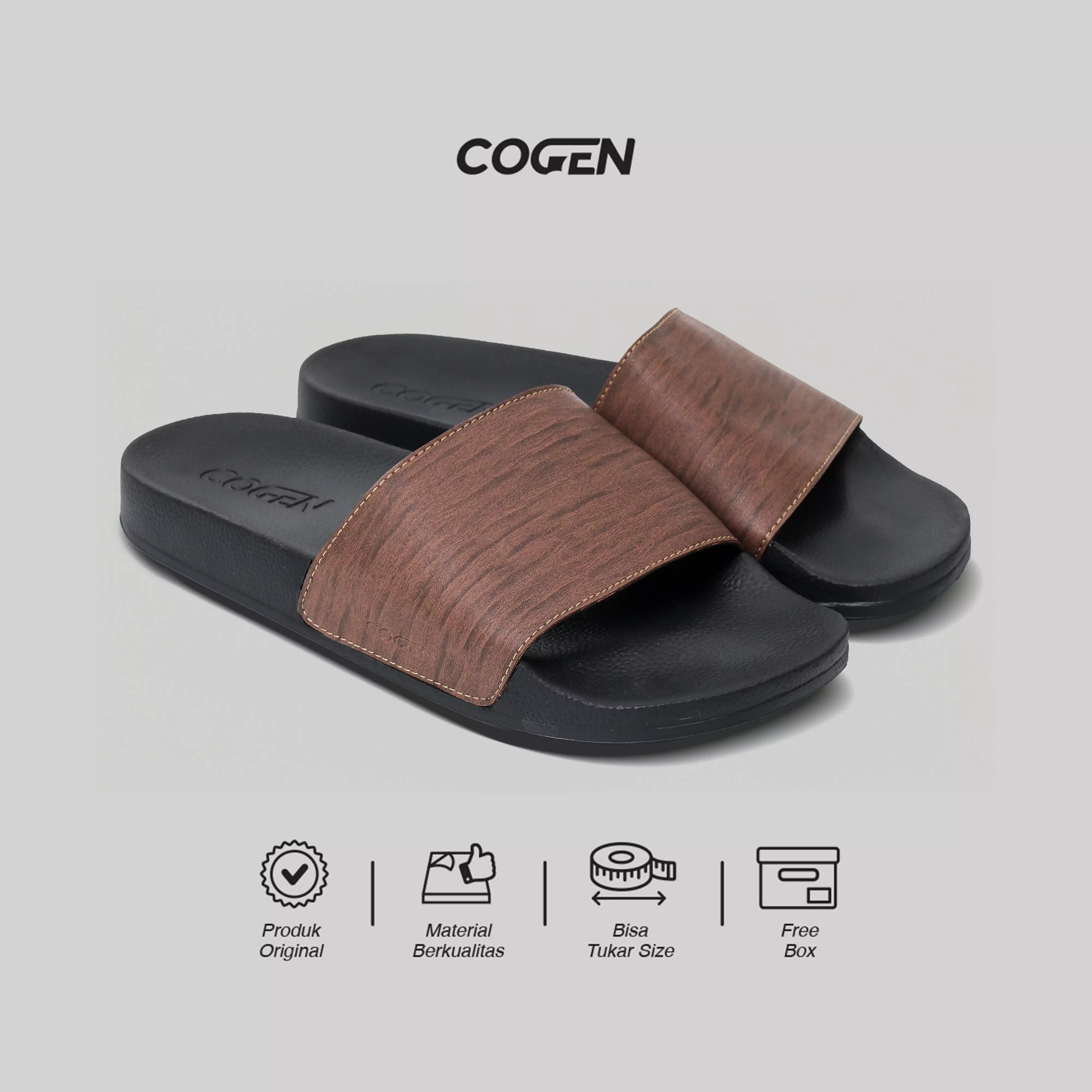 Sandal Pria Cogen Line Series - Brown