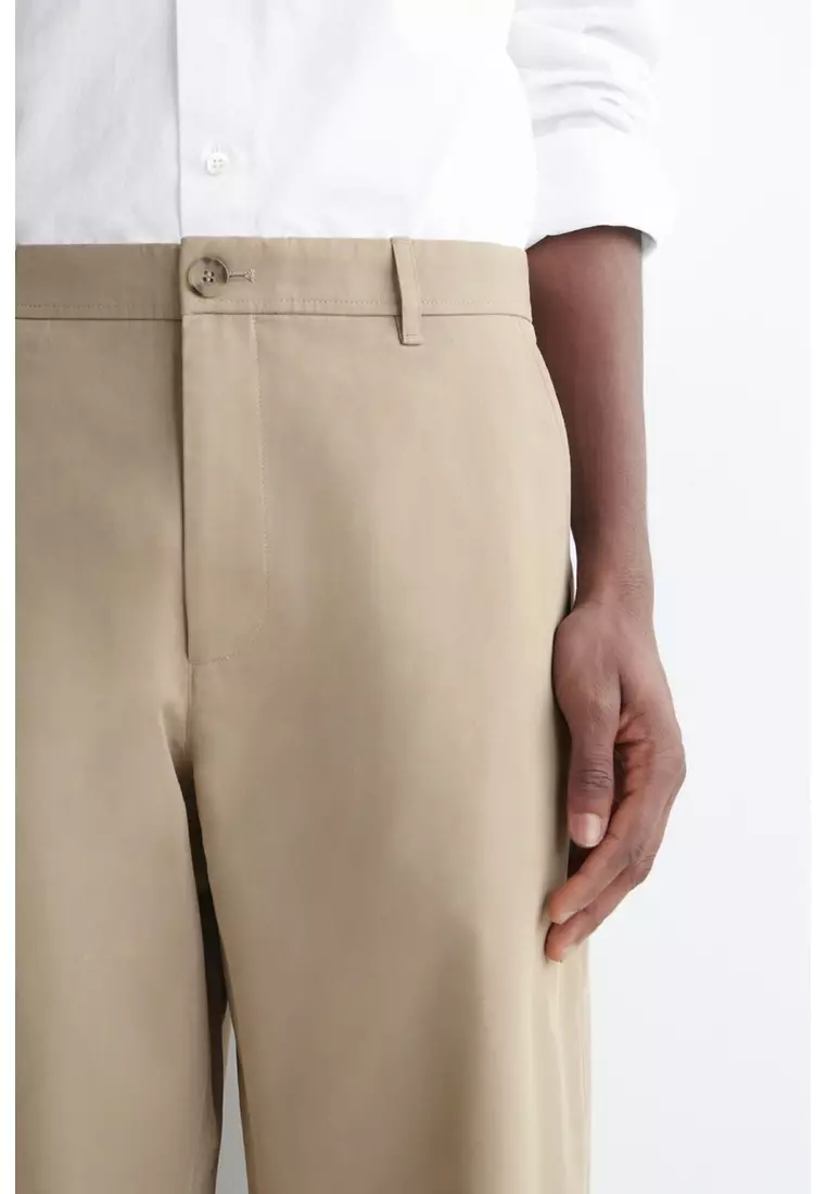 COTTON REGULAR-FIT STRAIGHT-LEG CHINOS