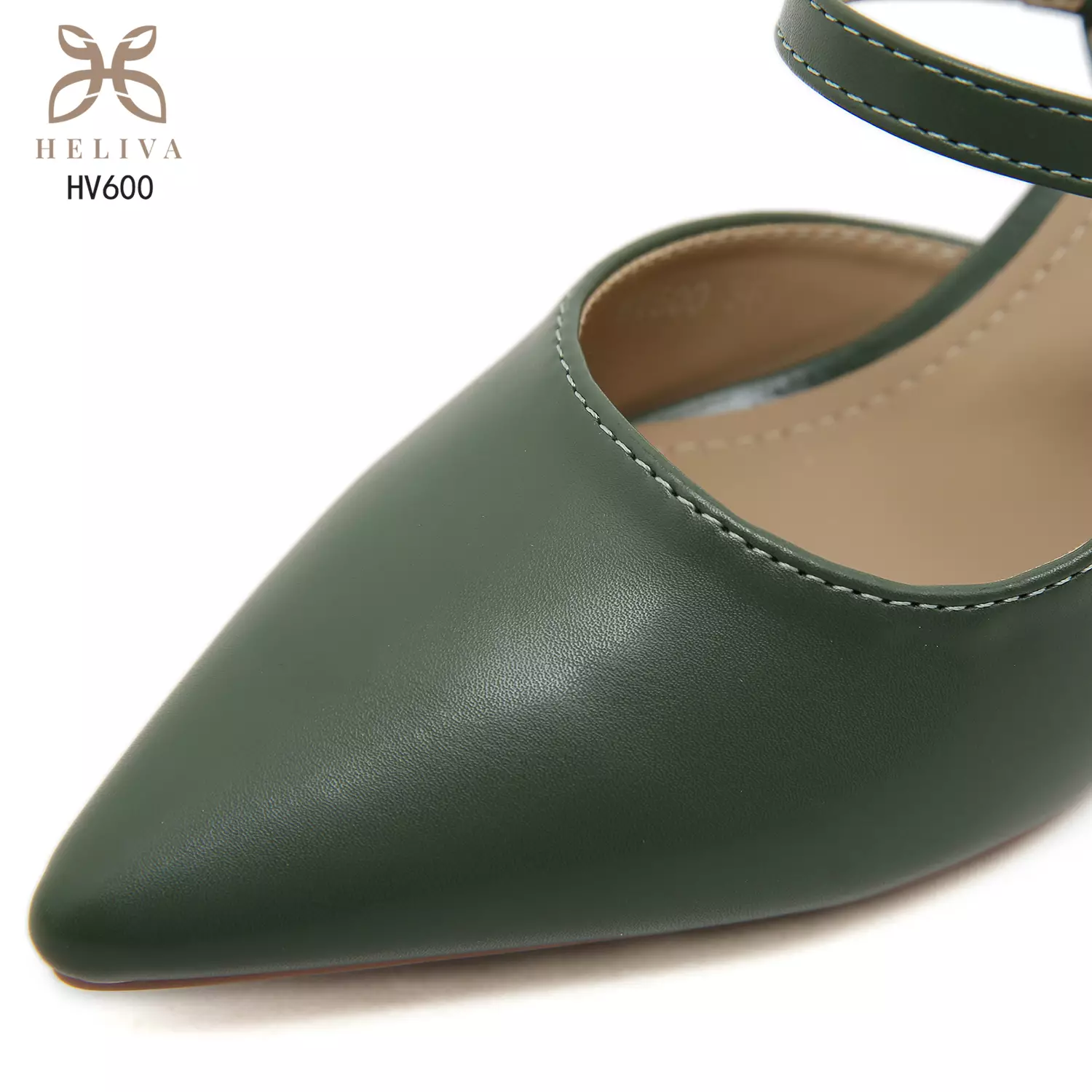 HELIVA VIVIANA 7cm Slingback Heels Graceful Ankle Strap & Pointed Toe Elegance HV600