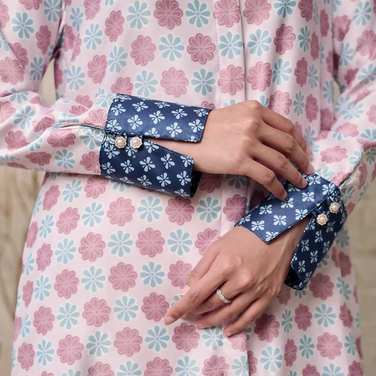 [Raya Collection] ZM Zaskia Mecca - Rienna Blue Pink Tunik Wanita | Primadona Series | Edisi Lilya Raya