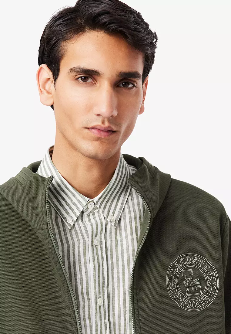 Classic Fit Zipped Piqué Sweatshirt