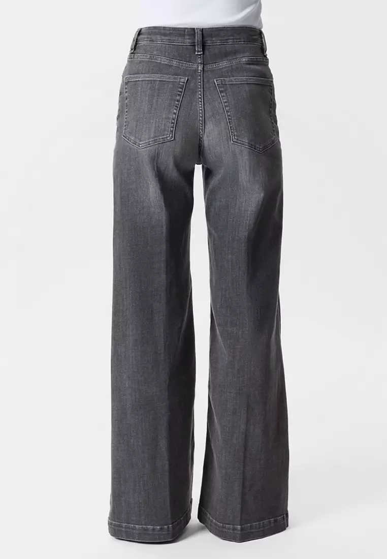 Wide Press-Crease Jeans