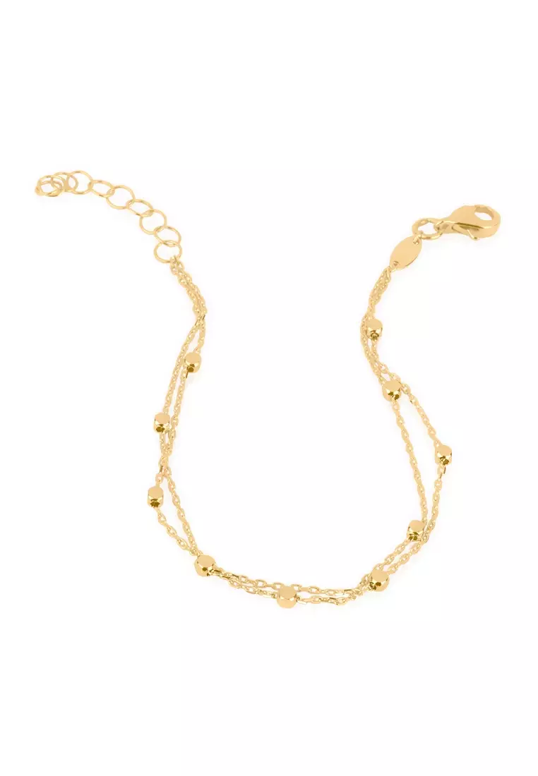  Layered Sphere Chain Bracelet 14k Gold
