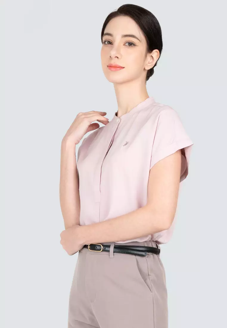 Buy POLO HAUS Polo Haus Women's Mandarin Collar Cap Sleeve Shirt