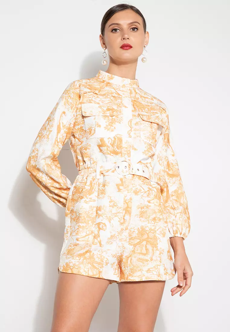 Balloon sleeve playsuit hot sale