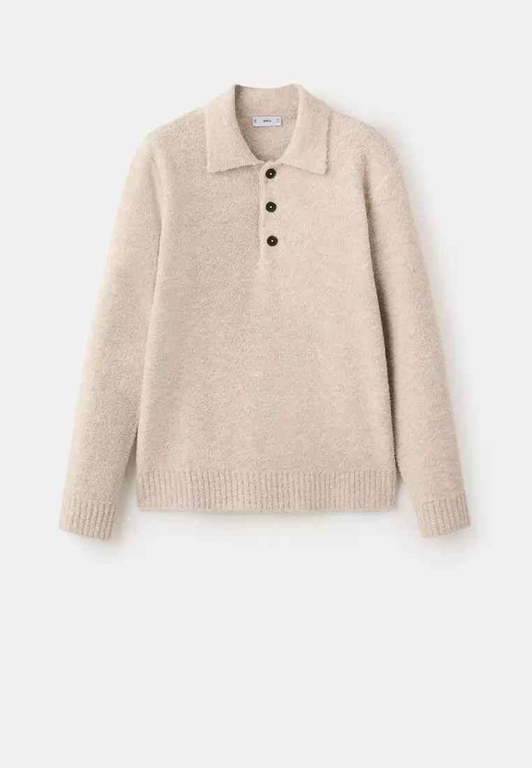 Mini Boucle Knit Polo Shirt