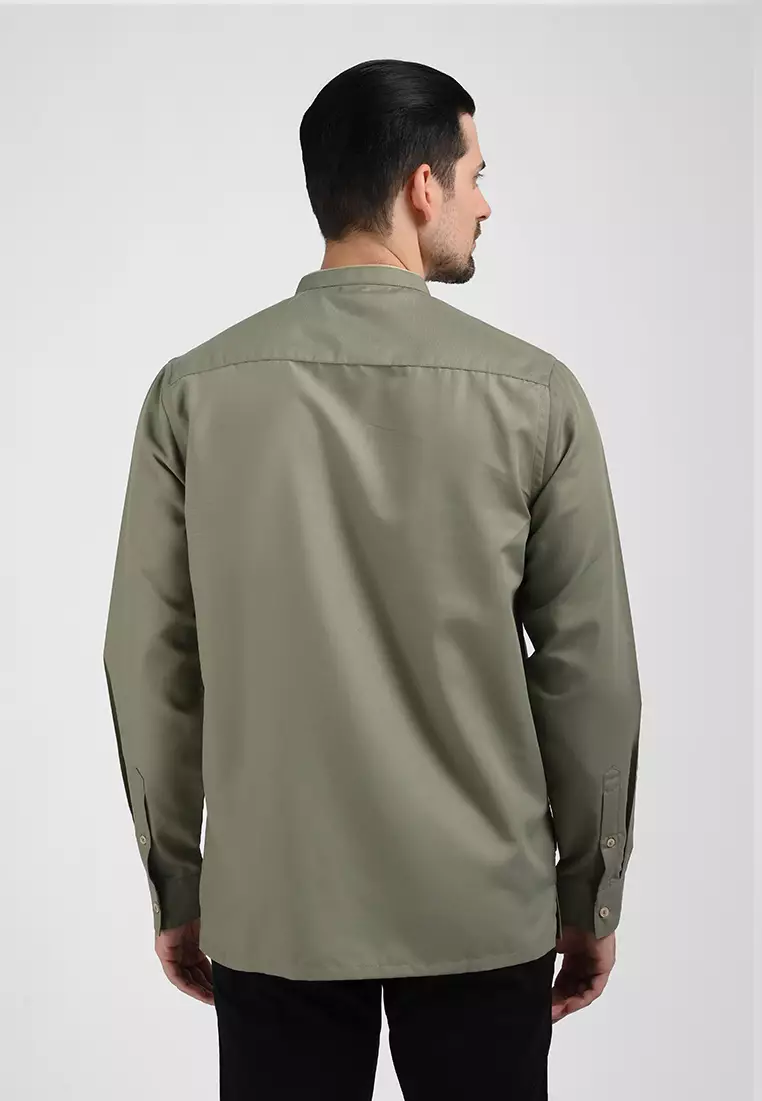 MOC Kemeja Koko Lengan Panjang Pria LUWIN-OLIVE