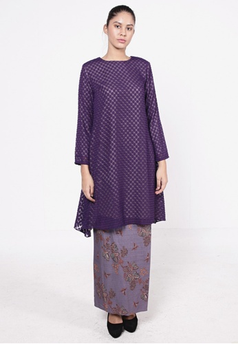 Netty Kurung Batik Purple from HESHDITY in Purple