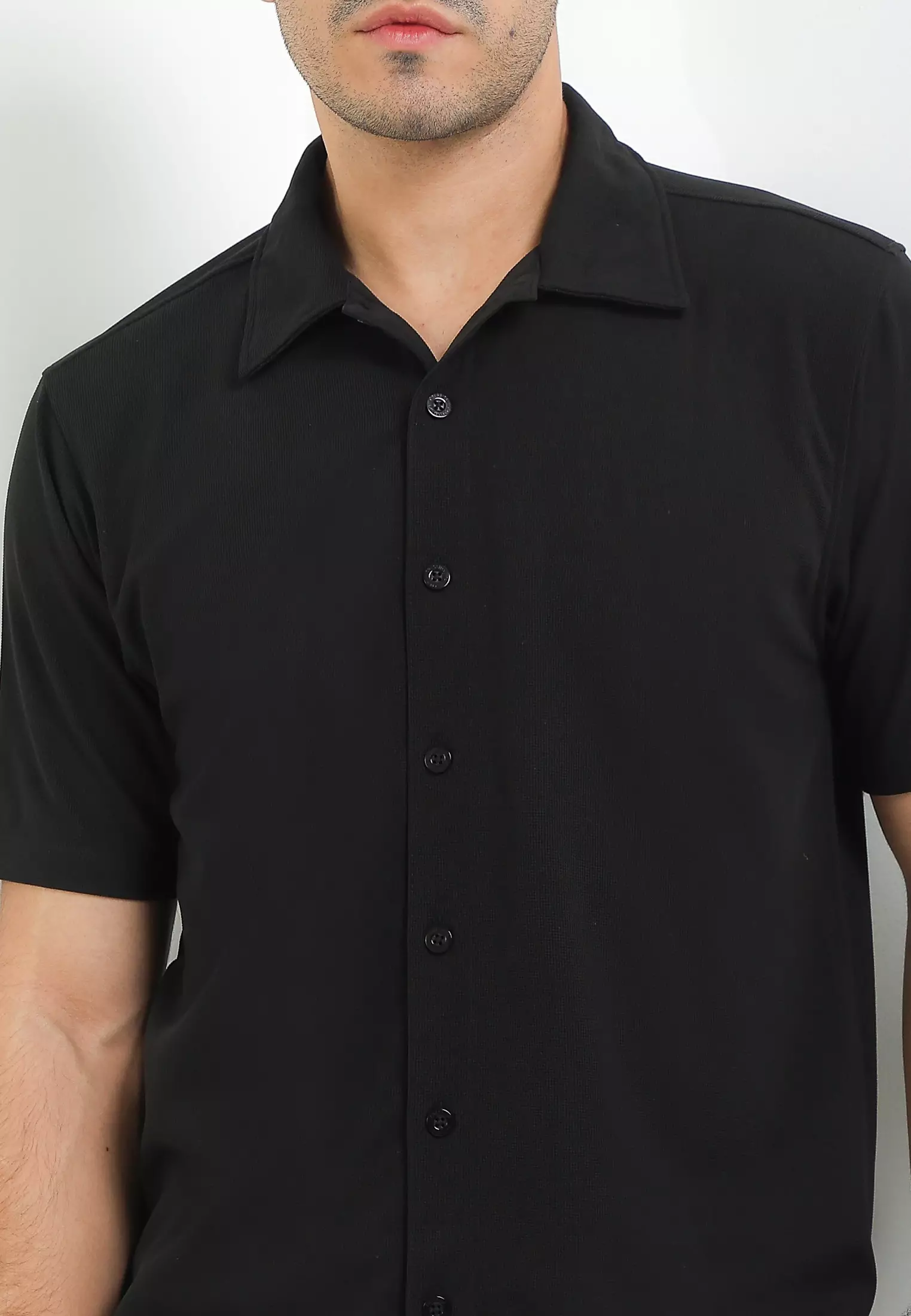 Cressida Basic Shirt Short Sleeve Black - H041H