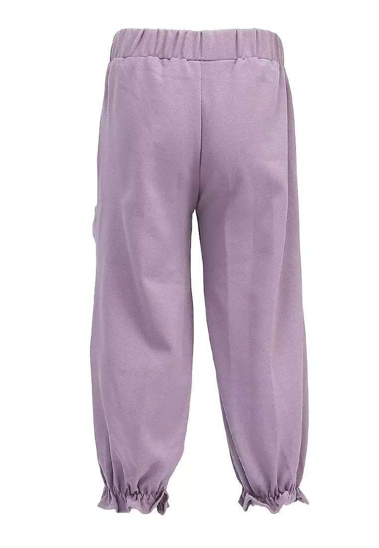 Yocelyn Celana Panjang Anak Perempuan Variasi Saku Pants Kids Daily Motif Polos Material Crepe ORIGINAL - Mauve