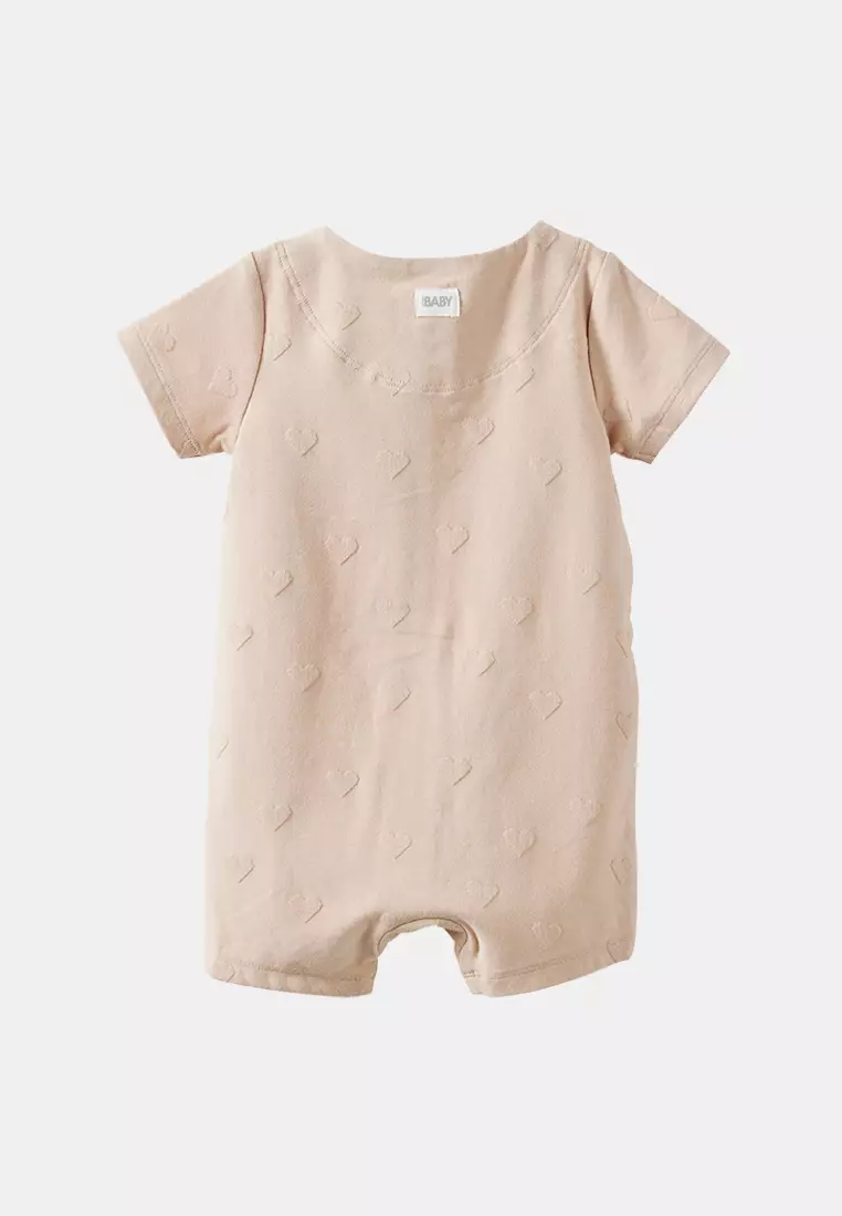 The Short Sleeves Zip Romper