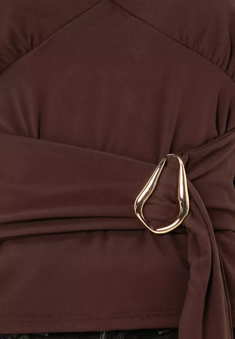 Buckle Belt Tie Halter Top