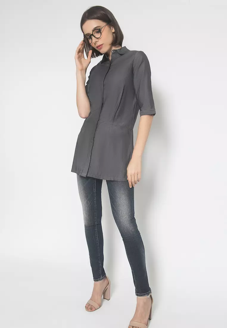 LGS - Celana Panjang Jeans - Warna Hitam - Aksen Washed - Slim Fit - Jeans Premium.