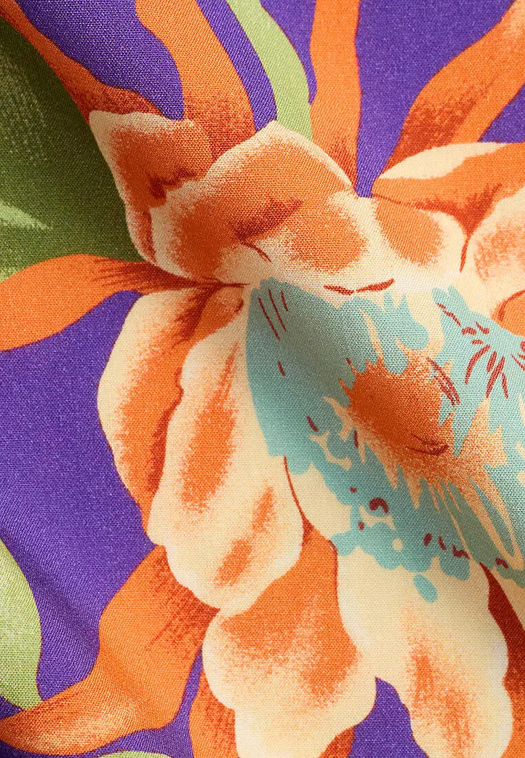Classic Fit Tropical Floral Camp Shirt