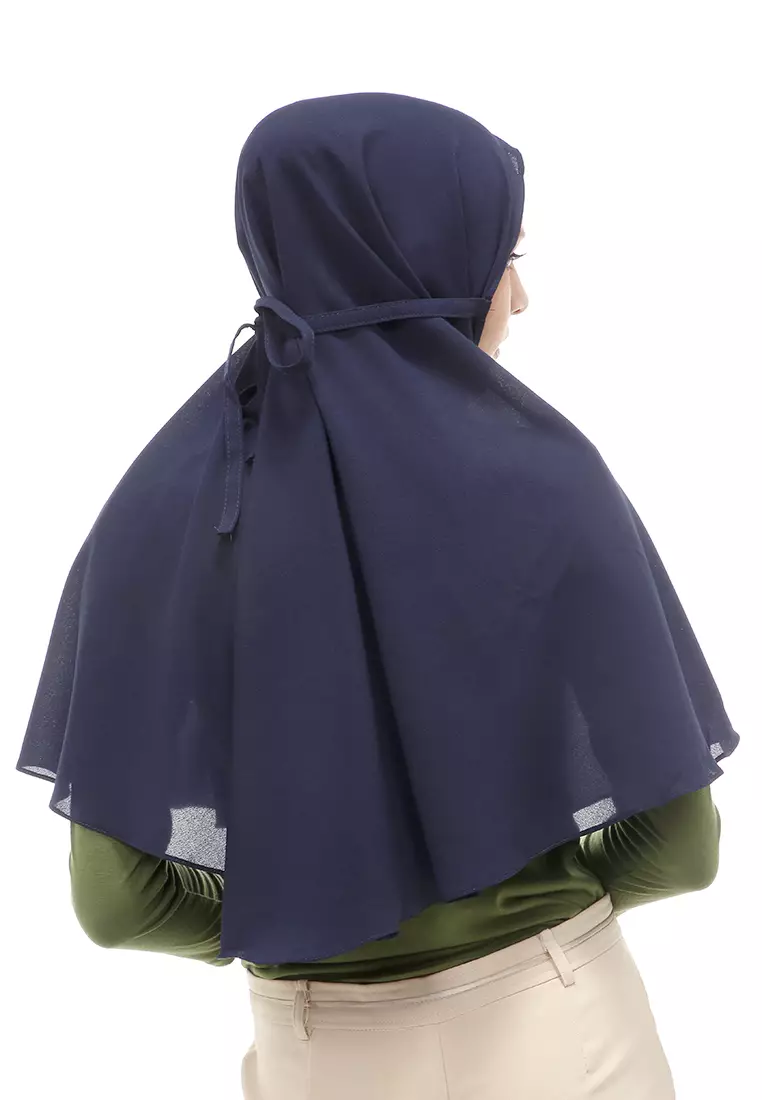 Tamara Jilbab Muslimah Wanita Motif Polos Relaxed Fit - Navy