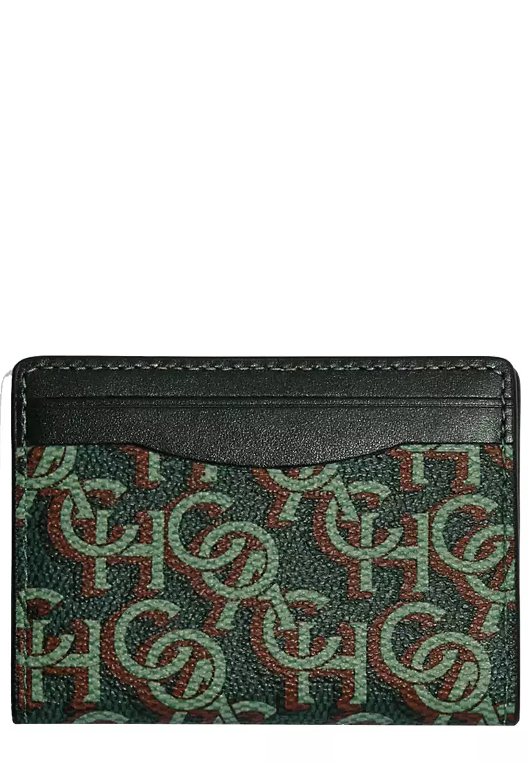 COACH 6 Ring Key Case In Floral Print Coated Canvas in Metallic