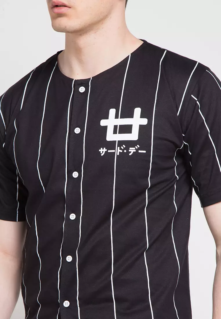 MTD41D baseball logoicon dakir blk T-shirt hitam