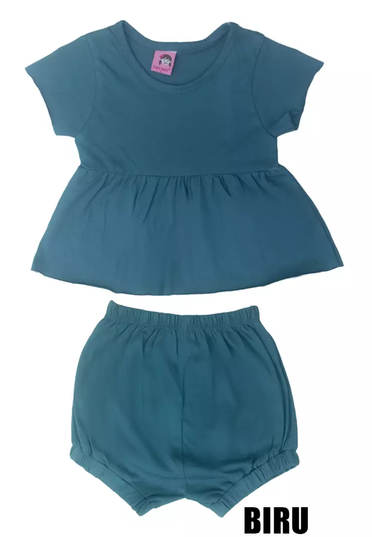 Two Mix - Setelan Anak Perempuan Bahan Kaos Katun Combed Usia 1-3 Tahun 4267