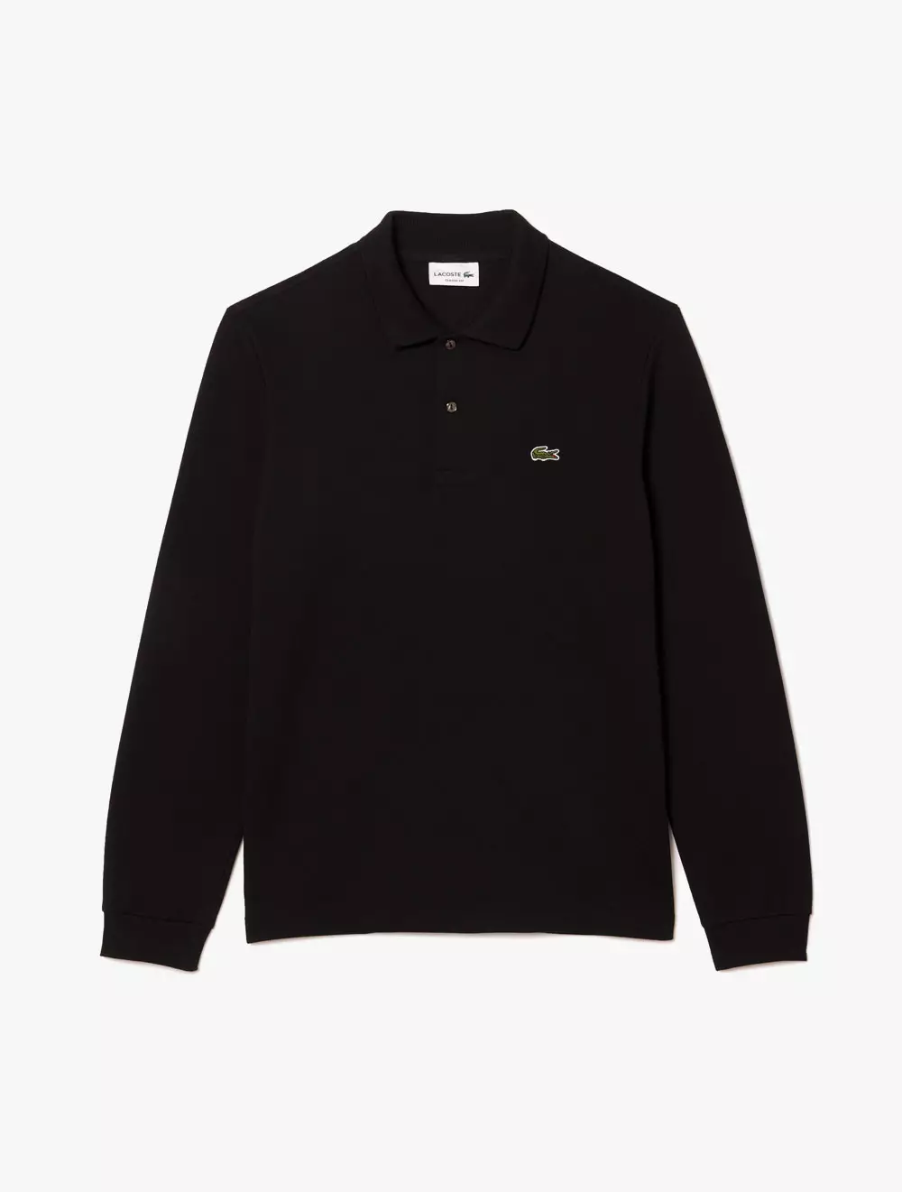 Classic Fit Long Sleeved L.12.12 Polo Shirt - Black