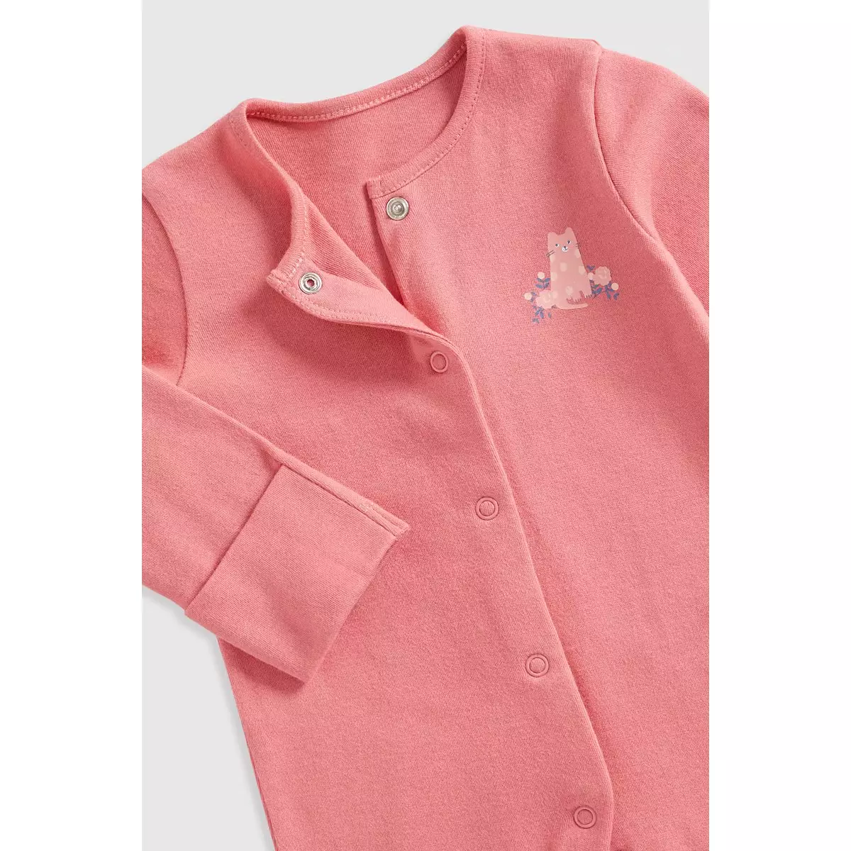 Mothercare Ditsy Floral Baby Sleepsuits - 3 Pack - Baju Tidur Anak Perempuan (Pink)