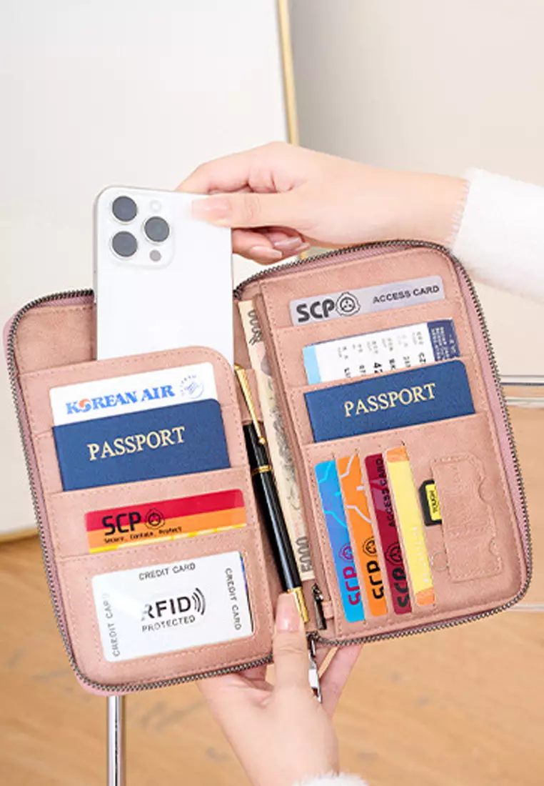RFID防盜刷多功能長銀包護照夾