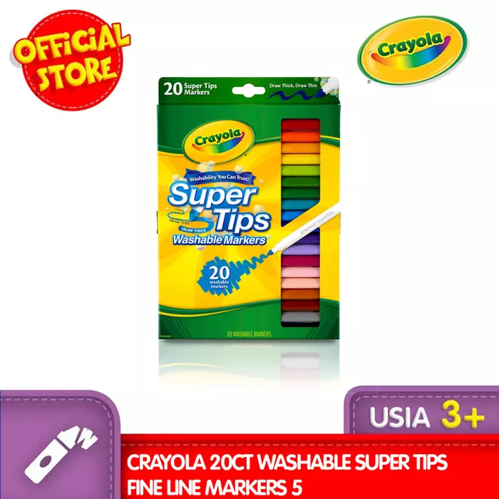 Crayola Super Tips Washable Markers, 20ct.