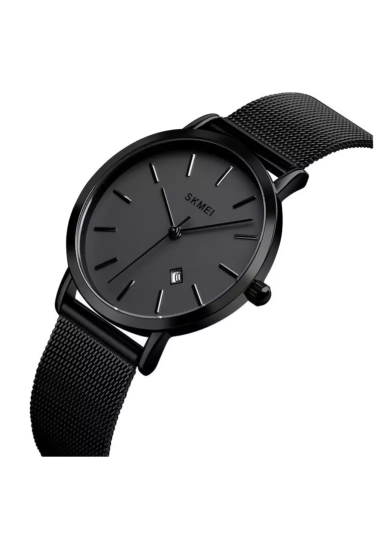 Jam Tangan Casual Analog Pria Strap Tali Material Stainless Steel QP08 ORIGINAL