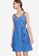 Saturday Club blue Contrast Wrap Camisole Dress With Embellishment 5BC86AACA42859GS_1