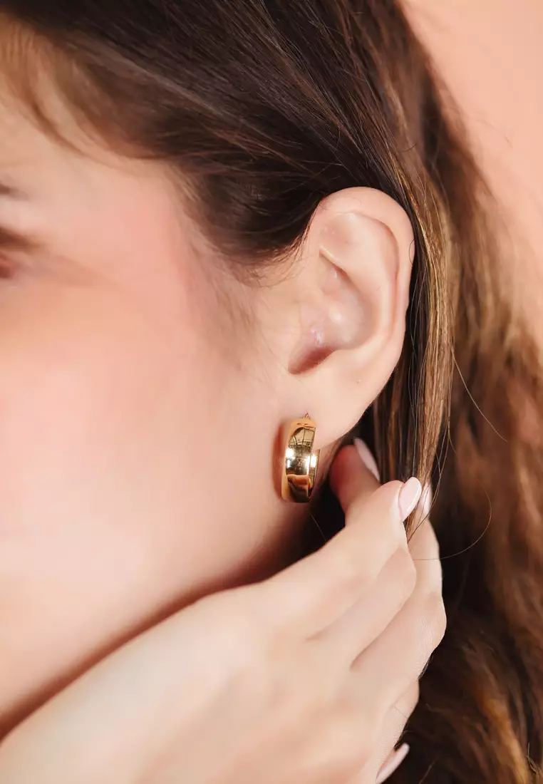  Chunky Hoops Earrings 14k Gold