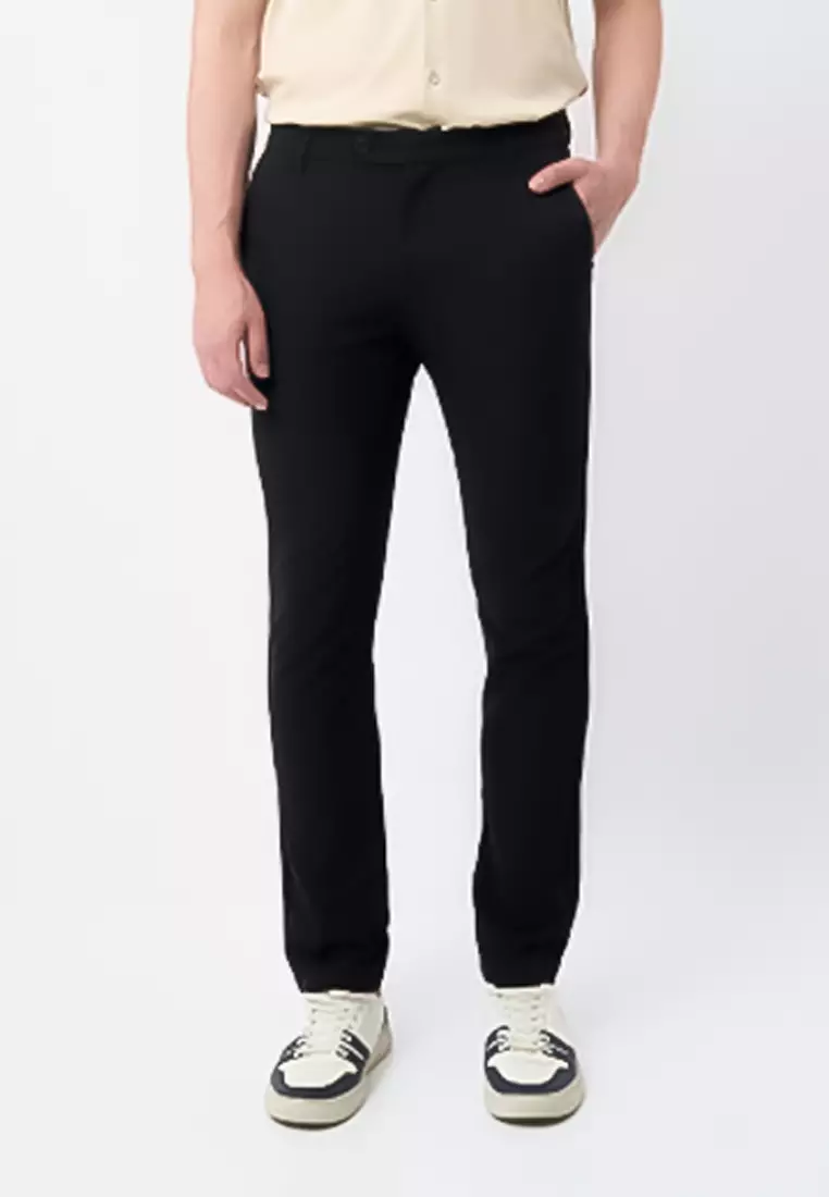 MANZONE - Celana Panjang Formal Pria Marc 04 Slim Fit - Black Warna Black