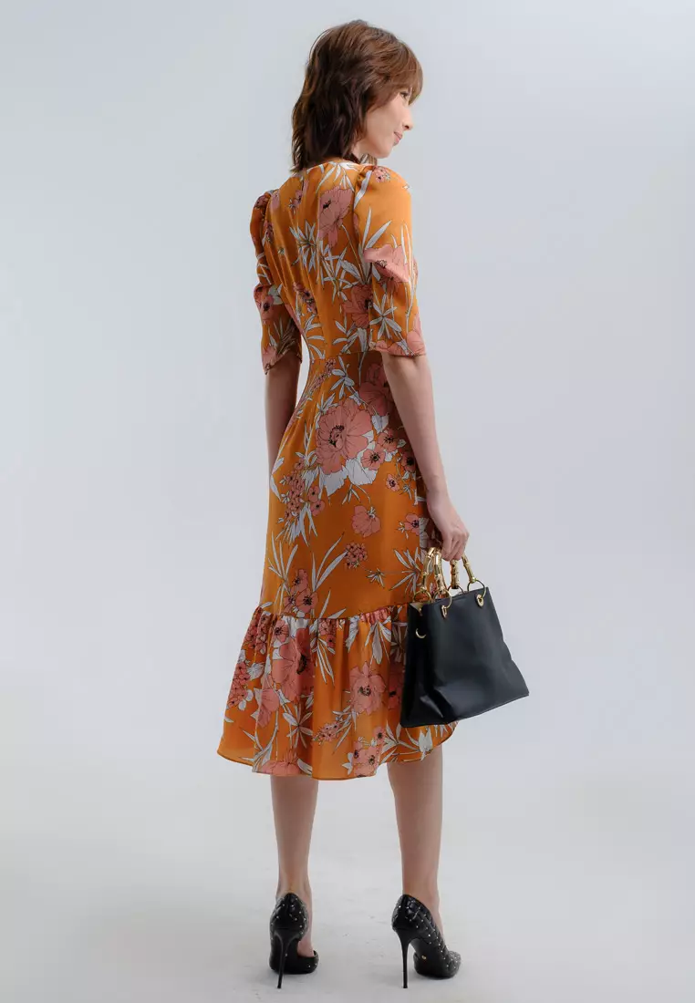Scent of Summer Midi Silk Dress