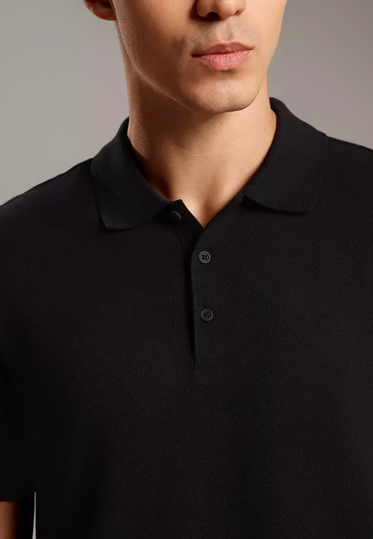 MOC - Kaos Polo Pria Lengan Pendek Dawin - Black