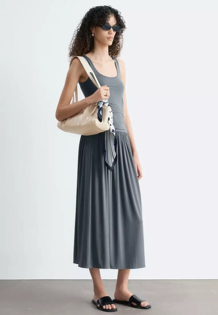 Gathered Jersey Maxi Dress