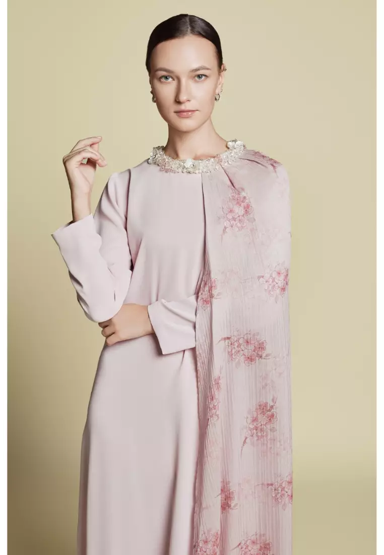 Asymmetrical Side Cape Kaftan in Silk