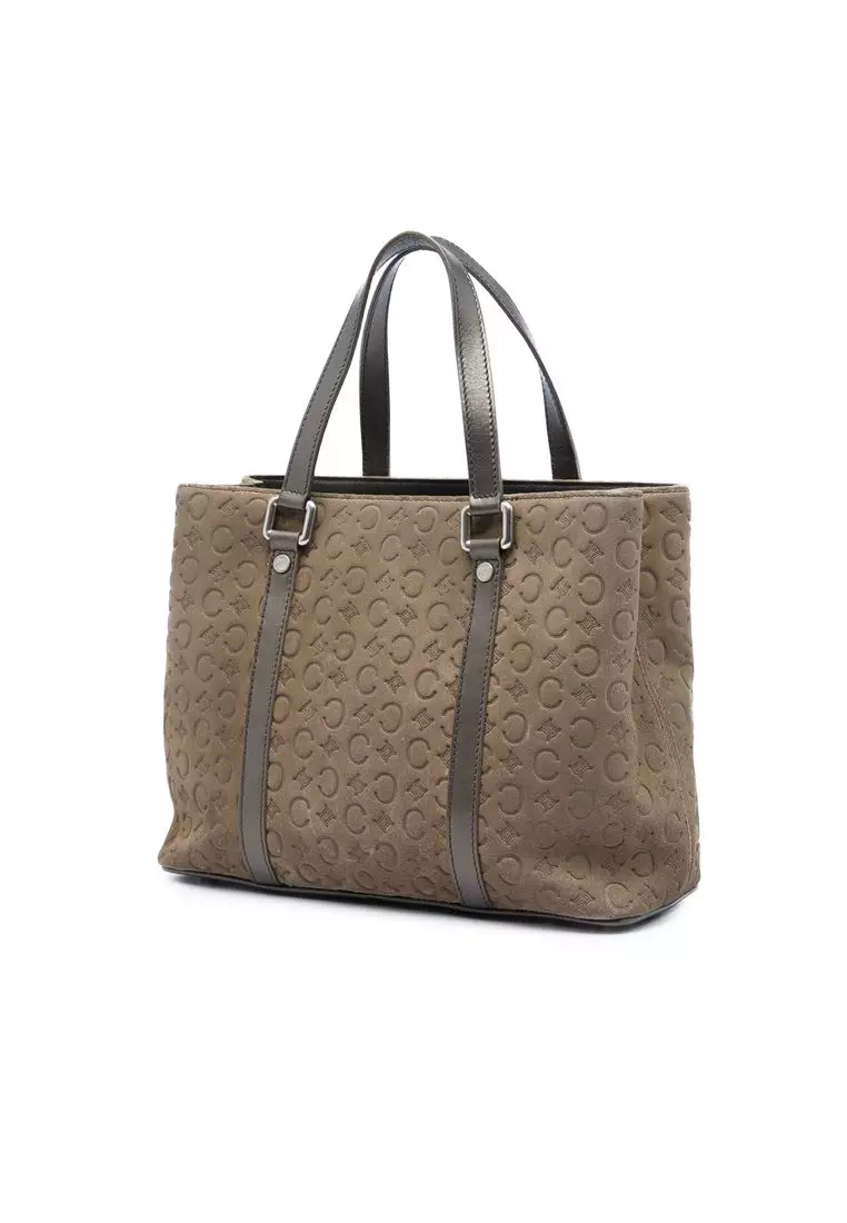 Pre-Loved Celine C Macadam Suede Tote