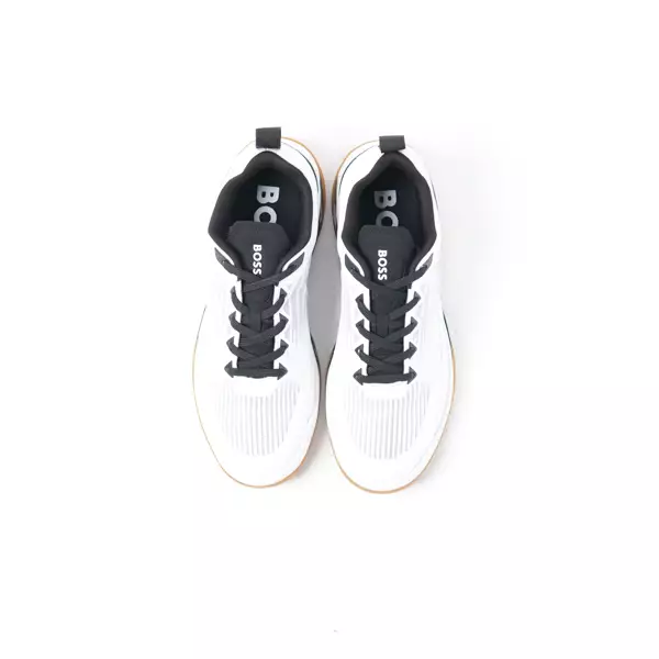 Sepatu HUGO BOSS COURT STRIDE WHITE TENNIS PADEL SNEAKER 100% ORIGINAL