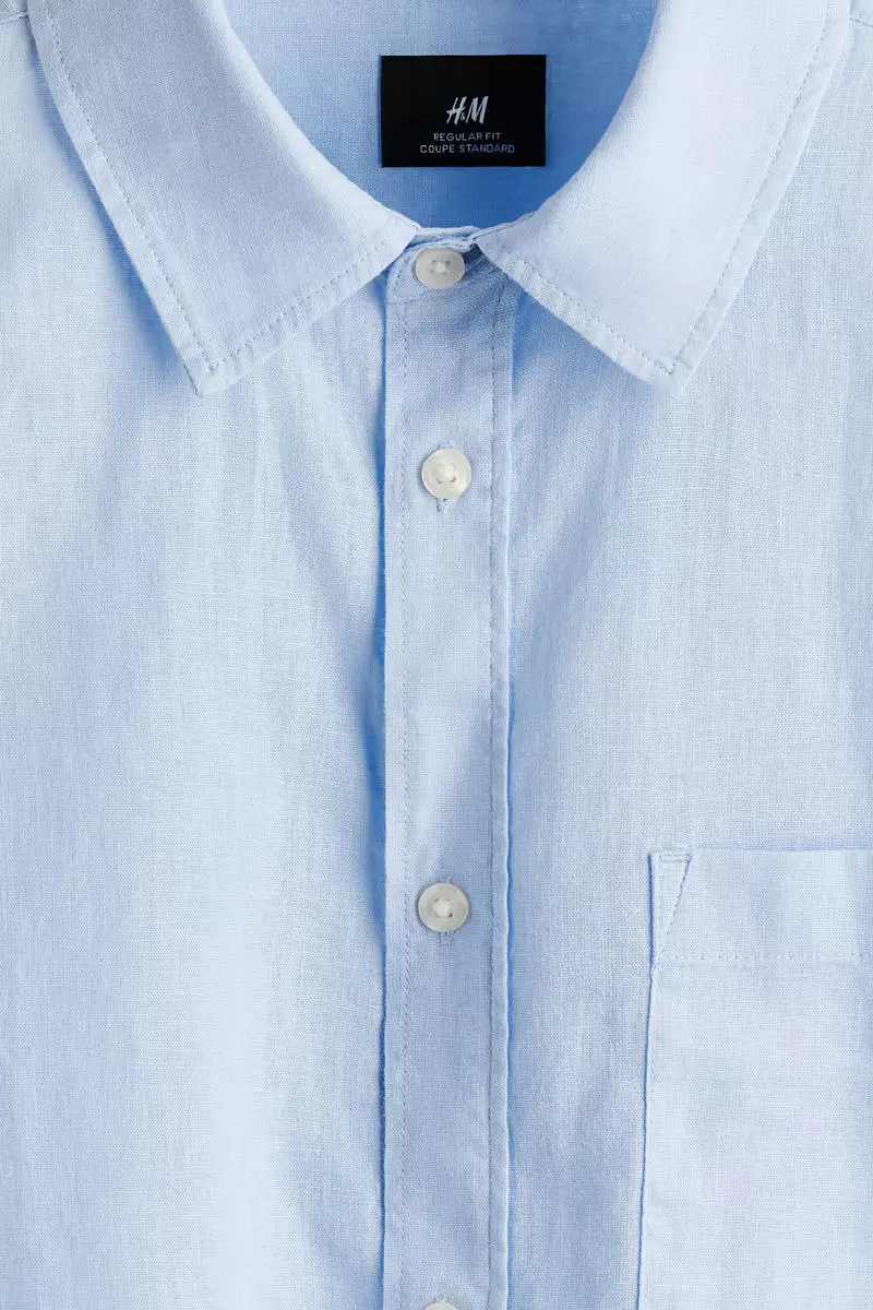 Regular Fit Linen-blend shirt
