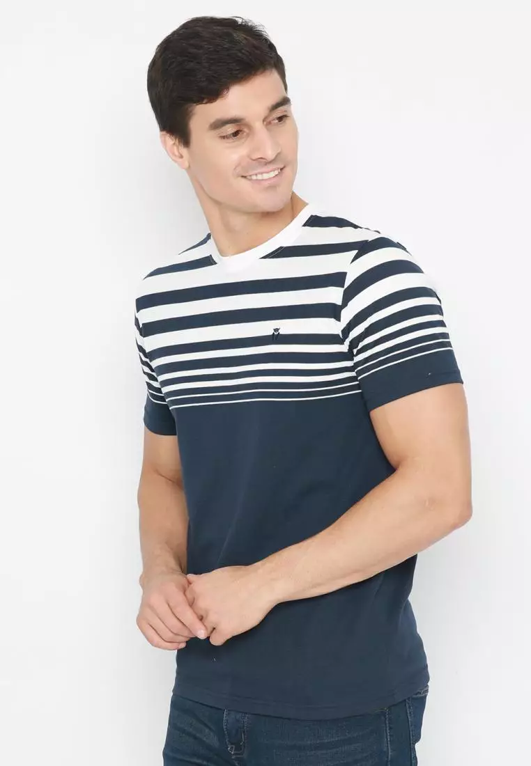 MATSUDA T Shirt Pria Kaos Stripe Hakui