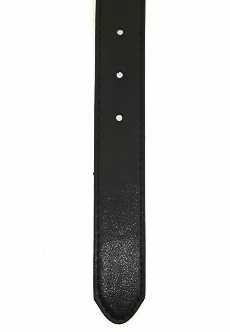 Fern Tali Ikat Pinggang Wanita Korean Fashion Belt Classic Design Material Leather ORIGINAL - Black