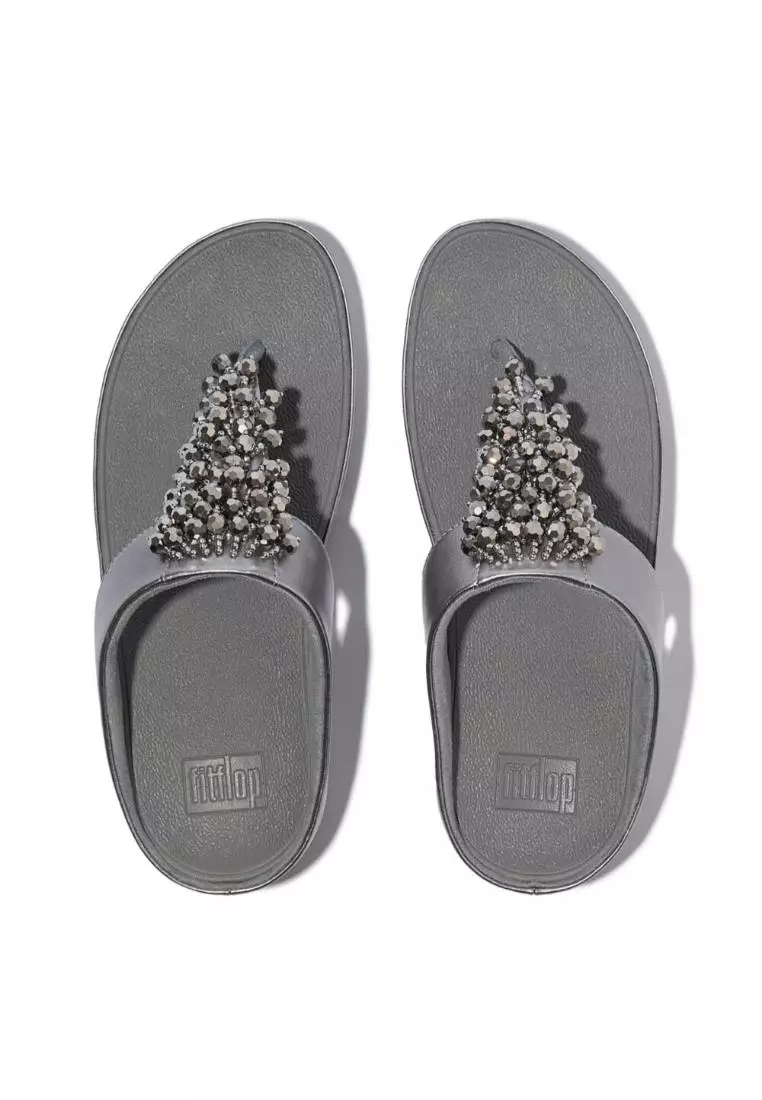 Rumba Iridescent Beaded Toe-Post Sandals