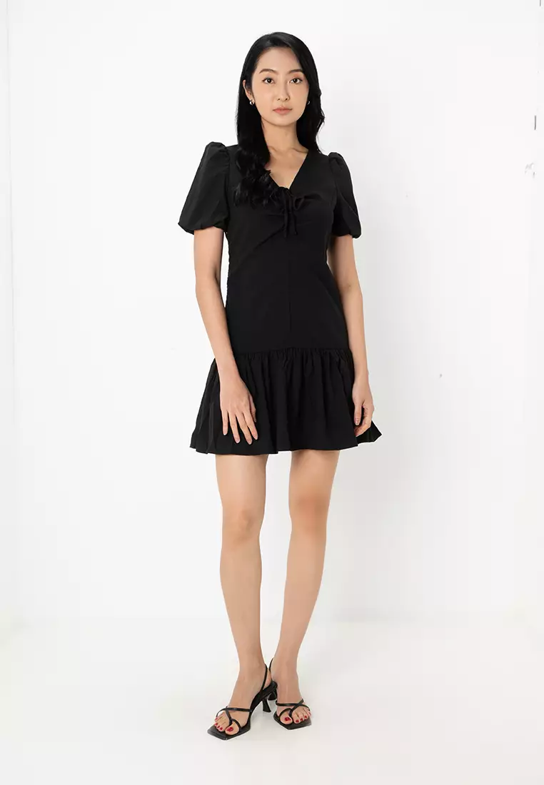 Dense Fog Drop Hem Dress