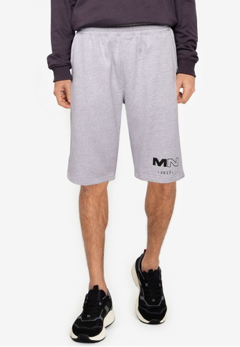 Mennace grey Club Drawcord Shorts 930BDAACB517B2GS_1