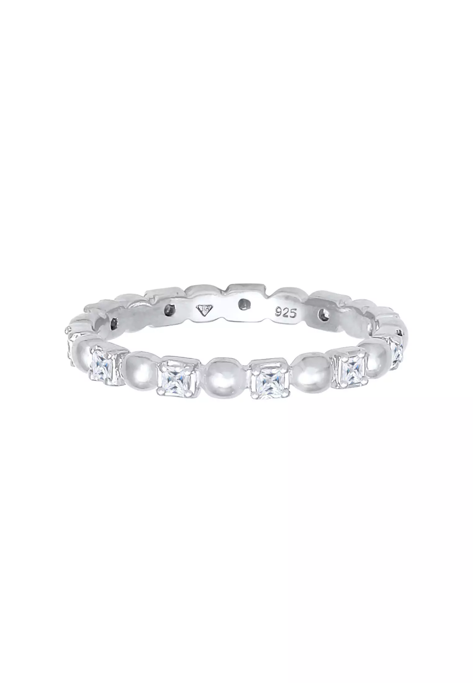 Ring Band Ball Square Minimalist Zirconia