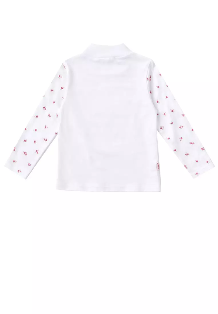 Kaos Lengan Panjang Anak Perempuan Putih/ Girls Long Sleeve T-Shirt White/ Rjg Holiday Essentials