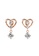Her Jewellery gold Hanging Love Earrings (Rose Gold) - Made with premium grade crystals from Austria E909EAC1AA654EGS_2