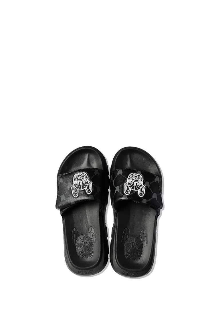 Space Run Monogram Slides - Pattern Black