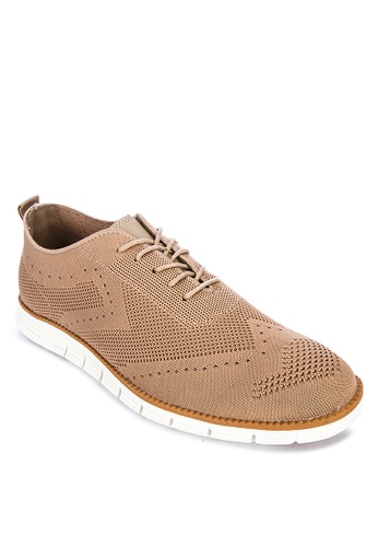 ALBERTO beige Knitted Oxford Sneakers D9A17SH6862E52GS_1