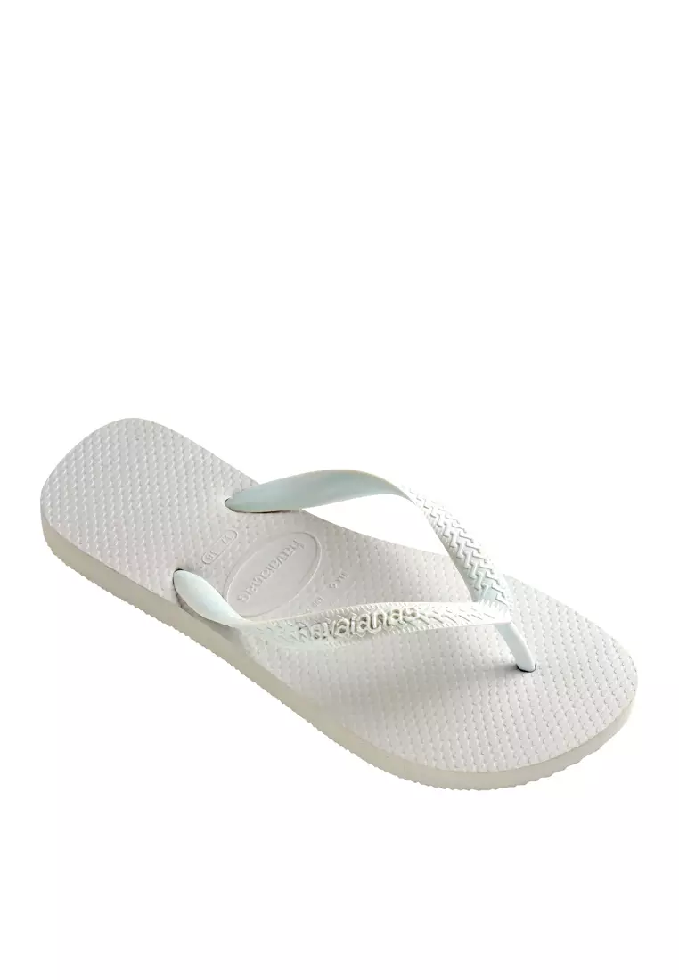 All white flip top flops