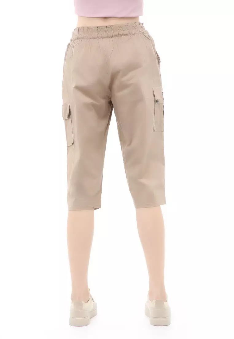 Madoc Short Pants Celana Pendek Kasual Wanita 7/8 Style Pocket Material Cotton ORIGINAL - Cream