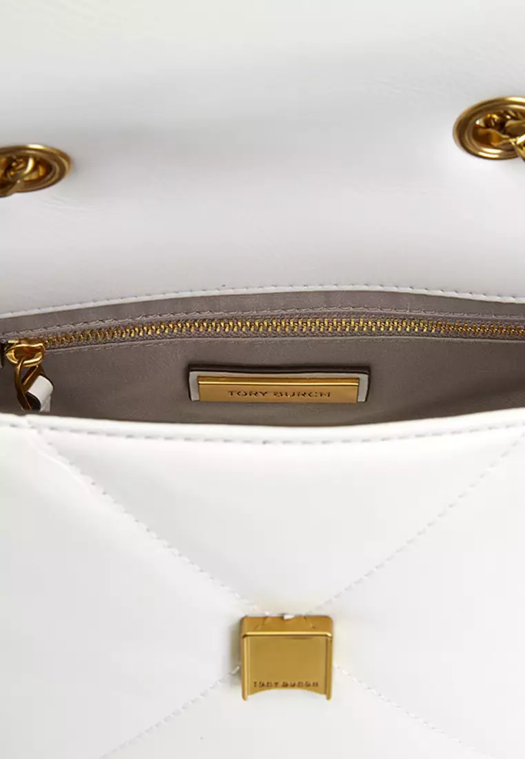 Small Kira Diamond Quilt Convertible Shoulder Bag Blanc 154706